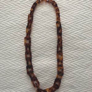 Tortoise Resin Long Link Necklace